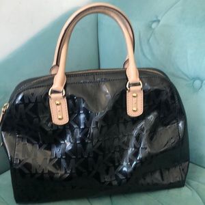 Michael Kors Patent leather black monogram purse